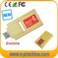 Cartão de madeira personalizado USB Flash Drive Promocionais USB Pen Drive de madeira